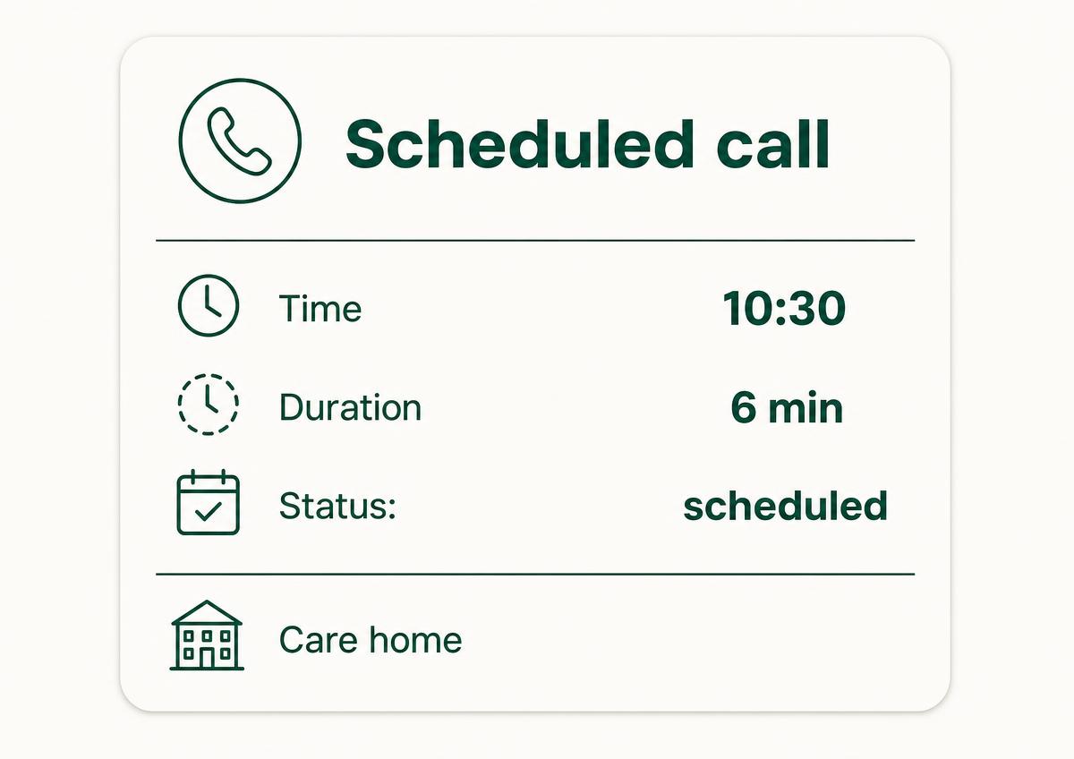 Scheduled conversation view in the Aevio dashboard